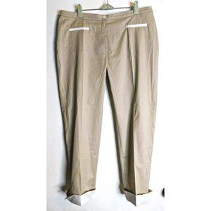 MICHELE Women's Extra Slim Legs Beige Pants Size 12 Stretch Cuffed Trousers NEW